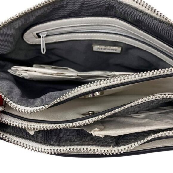 Alfani Miahh Web Strap Womens Crossbody Bag Double Zip Purse - Picture 9 of 12